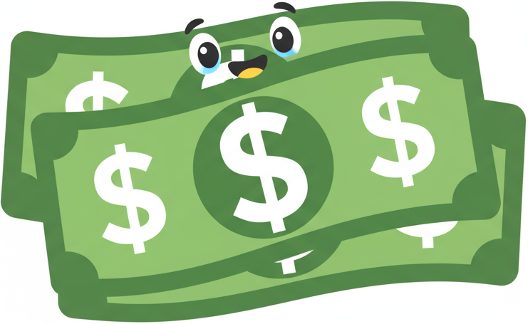 cash us dollars emoji with white background