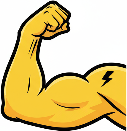 emoji muscled arm